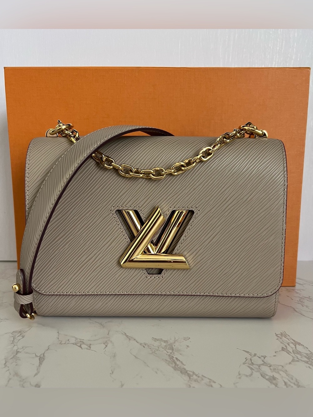 Louis Vuitton Twist MM Shoulder Bag in Epi Galet with Gold Hardware